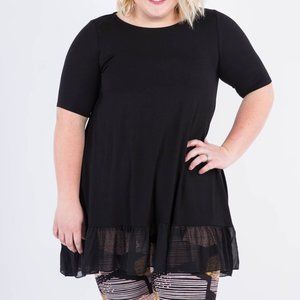 Black Chiffon Ruffle Tunic - Agnes & Dora